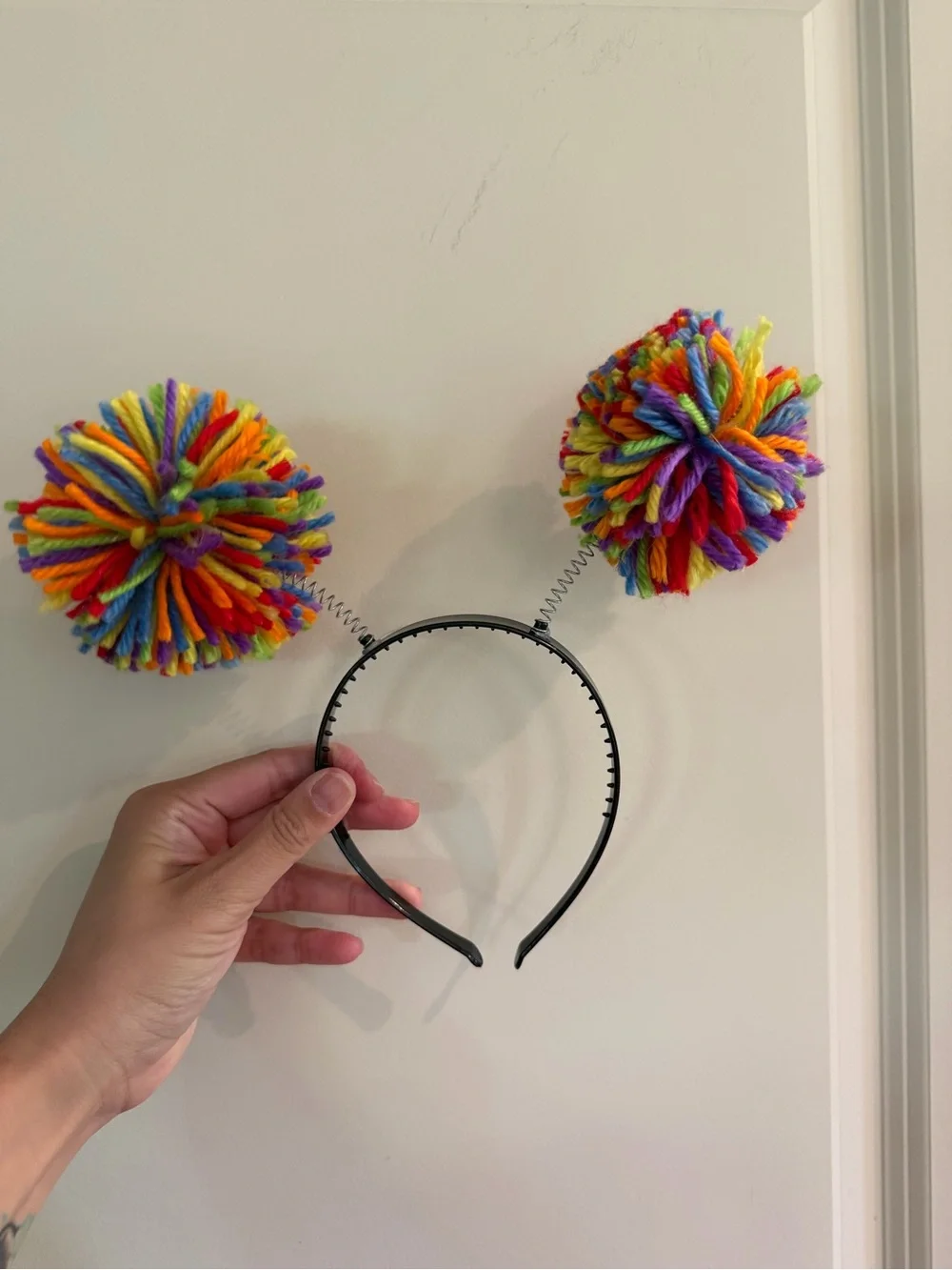Kids Rainbow Pom Pom Headband - Multicolor